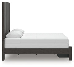 Fraluna Charcoal Queen Panel Storage Bed, Dresser and Mirror - Ornate Home