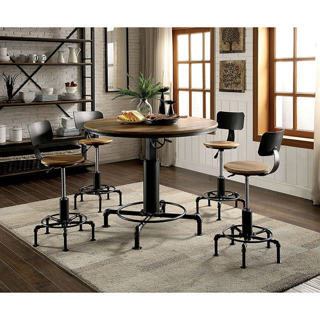 Fran Sand Black/Light Oak Dining Table - Ornate Home