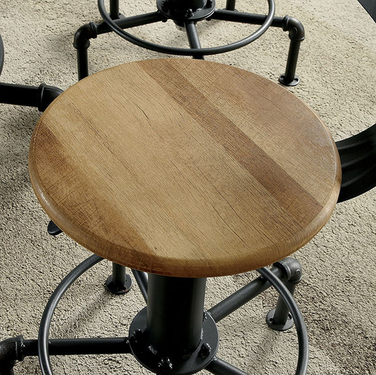 Fran Sand Black/Light Oak Dining Table - Ornate Home