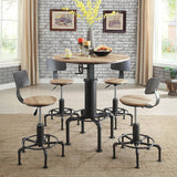 Fran Sand Black/Light Oak Wine Bar Table - Ornate Home