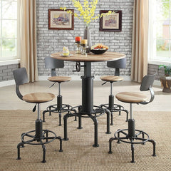 Fran Sand Black/Light Oak Wine Bar Table - Ornate Home