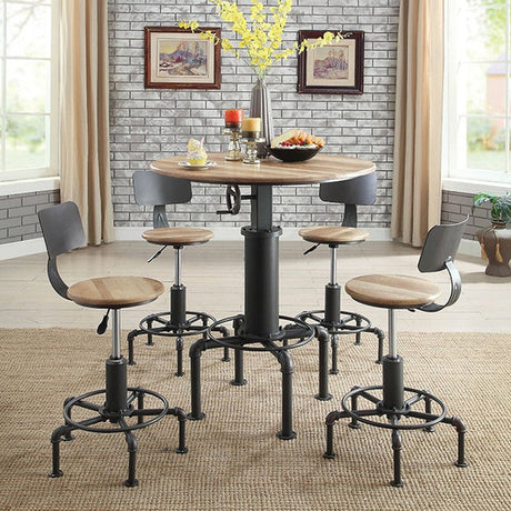 Fran Sand Black/Light Oak Wine Bar Table - Ornate Home