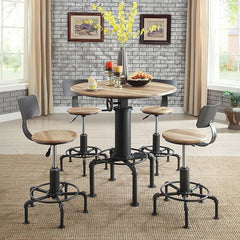 Fran Sand Black/Light Oak Wine Bar Table - Ornate Home