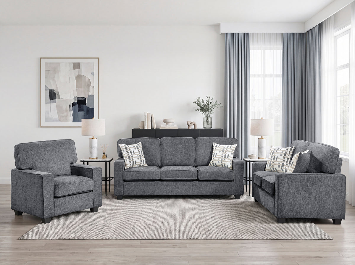 Frances Gray Loveseat - Ornate Home
