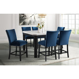 Francesca Blue Velvet Counter Side Chair (Set of 2) - Ornate Home
