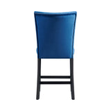 Francesca Blue Velvet Counter Side Chair (Set of 2) - Ornate Home