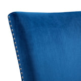Francesca Blue Velvet Counter Side Chair (Set of 2) - Ornate Home
