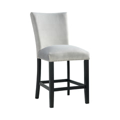 Francesca Gray Velvet Counter Side Chair (Set of 2) - Ornate Home