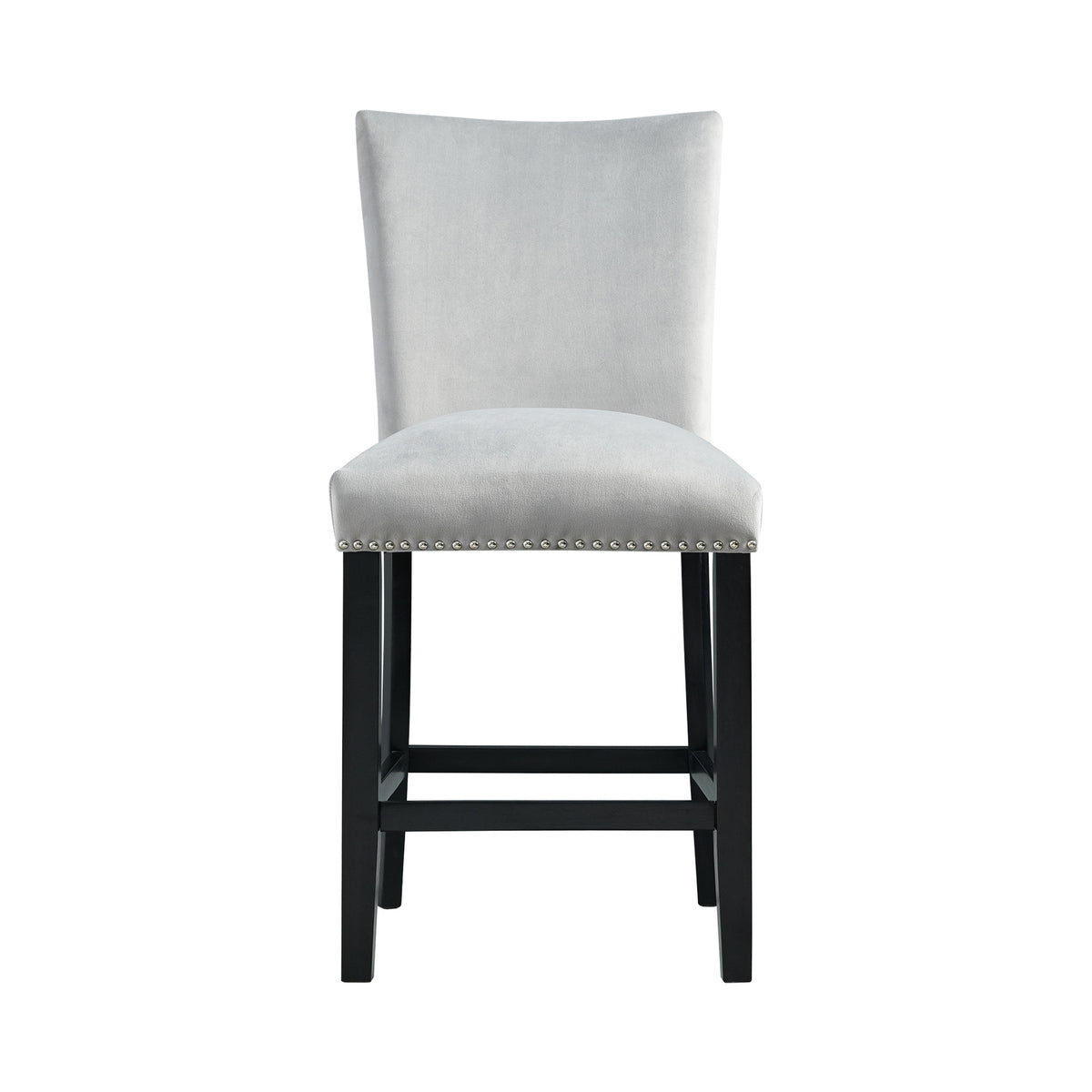 Francesca Gray Velvet Counter Side Chair (Set of 2) - Ornate Home