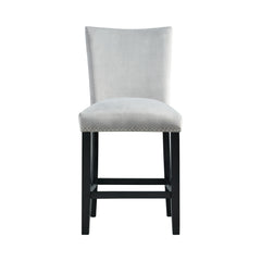 Francesca Gray Velvet Counter Side Chair (Set of 2) - Ornate Home