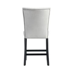Francesca Gray Velvet Counter Side Chair (Set of 2) - Ornate Home