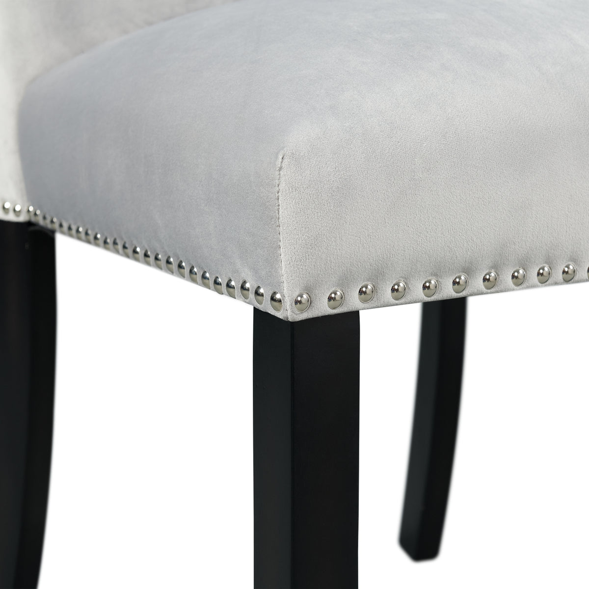 Francesca Gray Velvet Counter Side Chair (Set of 2) - Ornate Home