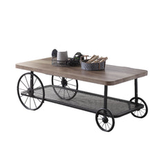 Francie Oak & Antique Gray Coffee Table - Ornate Home