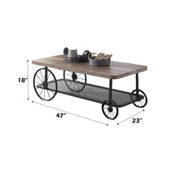 Francie Oak & Antique Gray Coffee Table - Ornate Home