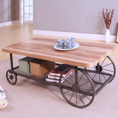Francie Oak & Antique Gray Coffee Table - Ornate Home