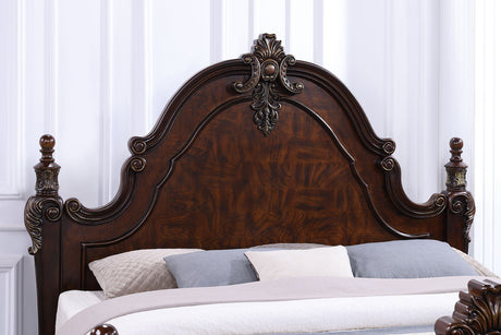 Francione Dark Cherry 4 Pc. Queen Bedroom Set - Ornate Home