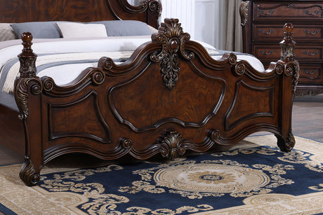 Francione Dark Cherry 5 Pc. Queen Bedroom Set w/ 2NS - Ornate Home