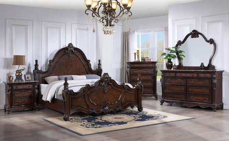 Francione Dark Cherry E.King Bed - Ornate Home