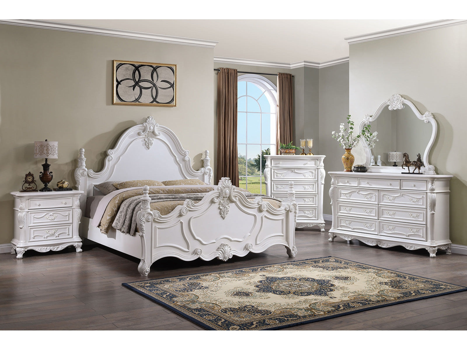 Francione White 4 Pc. Queen Bedroom Set - Ornate Home