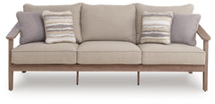 Francis Beach Natural/Gray Outdoor Sofa with Cushion - Ornate Home