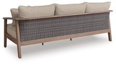 Francis Beach Natural/Gray Outdoor Sofa with Cushion - Ornate Home