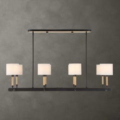 Franconia Black/White/Woodtone 8 Light Pendant - Ornate Home