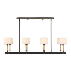 Franconia Black/White/Woodtone 8 Light Pendant - Ornate Home