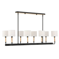 Franconia Black/White/Woodtone 8 Light Pendant - Ornate Home
