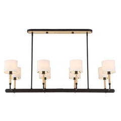 Franconia Black/White/Woodtone 8 Light Pendant - Ornate Home