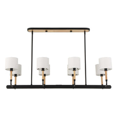 Franconia Black/White/Woodtone 8 Light Pendant - Ornate Home