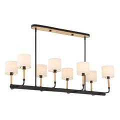 Franconia Black/White/Woodtone 8 Light Pendant - Ornate Home