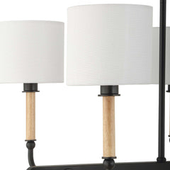 Franconia Black/White/Woodtone 8 Light Pendant - Ornate Home