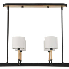 Franconia Black/White/Woodtone 8 Light Pendant - Ornate Home