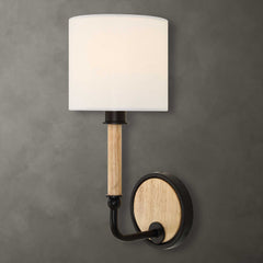 Franconia Black/Woodtone 1 Light Wooden Sconce - Ornate Home
