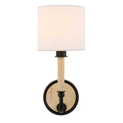 Franconia Black/Woodtone 1 Light Wooden Sconce - Ornate Home