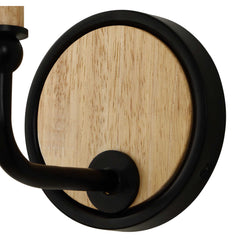 Franconia Black/Woodtone 1 Light Wooden Sconce - Ornate Home