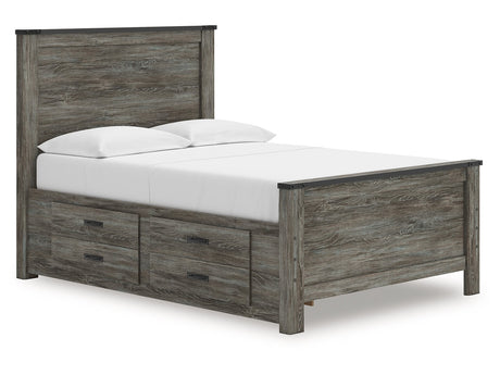 Frandern Black/Gray Full Panel Bed with Storage - Ornate Home