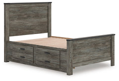 Frandern Black/Gray Full Panel Bed with Storage - Ornate Home