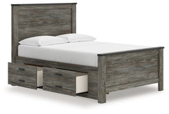 Frandern Black/Gray Full Panel Bed with Storage - Ornate Home