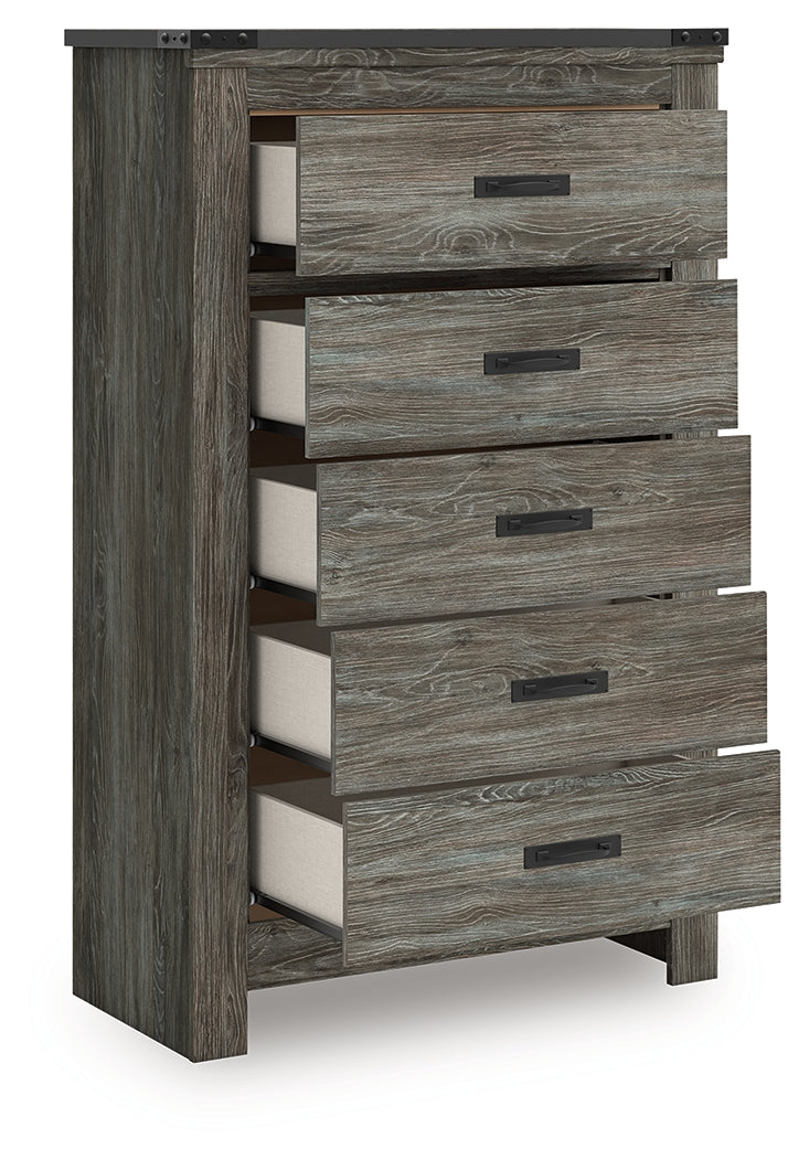 Frandern Gray Five Drawer Chest (Online Special Price) - Ornate Home