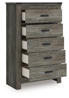 Frandern Gray Five Drawer Chest - Ornate Home