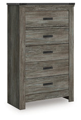 Frandern Gray Five Drawer Chest - Ornate Home