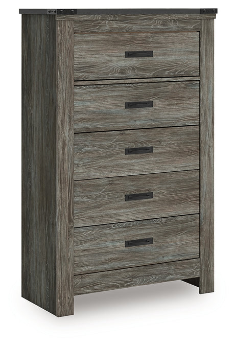 Frandern Gray Five Drawer Chest - Ornate Home