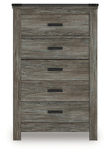 Frandern Gray Five Drawer Chest - Ornate Home