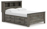 Frandern Gray Full Bookcase Bed with Storage, Dresser and Mirror - Ornate Home