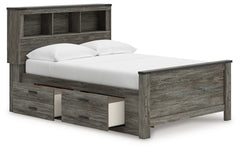Frandern Gray Full Bookcase Bed with Storage, Dresser and Mirror - Ornate Home