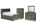 Frandern Gray Full Bookcase Panel Bed with Storage, Dresser, Mirror and Chest (Online Special Price) - Ornate Home