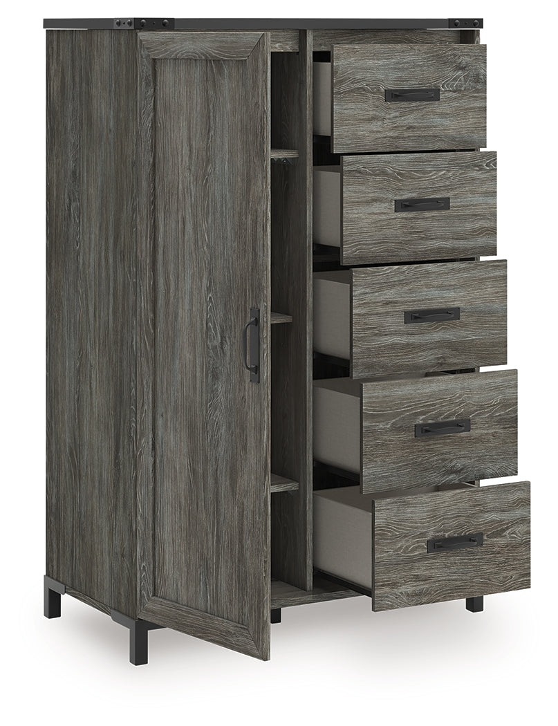 Frandern Gray Full Bookcase Panel Bed with Storage, Dresser, Mirror and Chest (Online Special Price) - Ornate Home