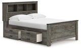Frandern Gray Full Bookcase Panel Bed with Storage, Dresser, Mirror and Chest (Online Special Price) - Ornate Home