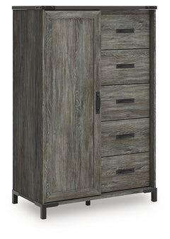 Frandern Gray Full Bookcase Panel Bed with Storage, Dresser, Mirror and Chest - Ornate Home